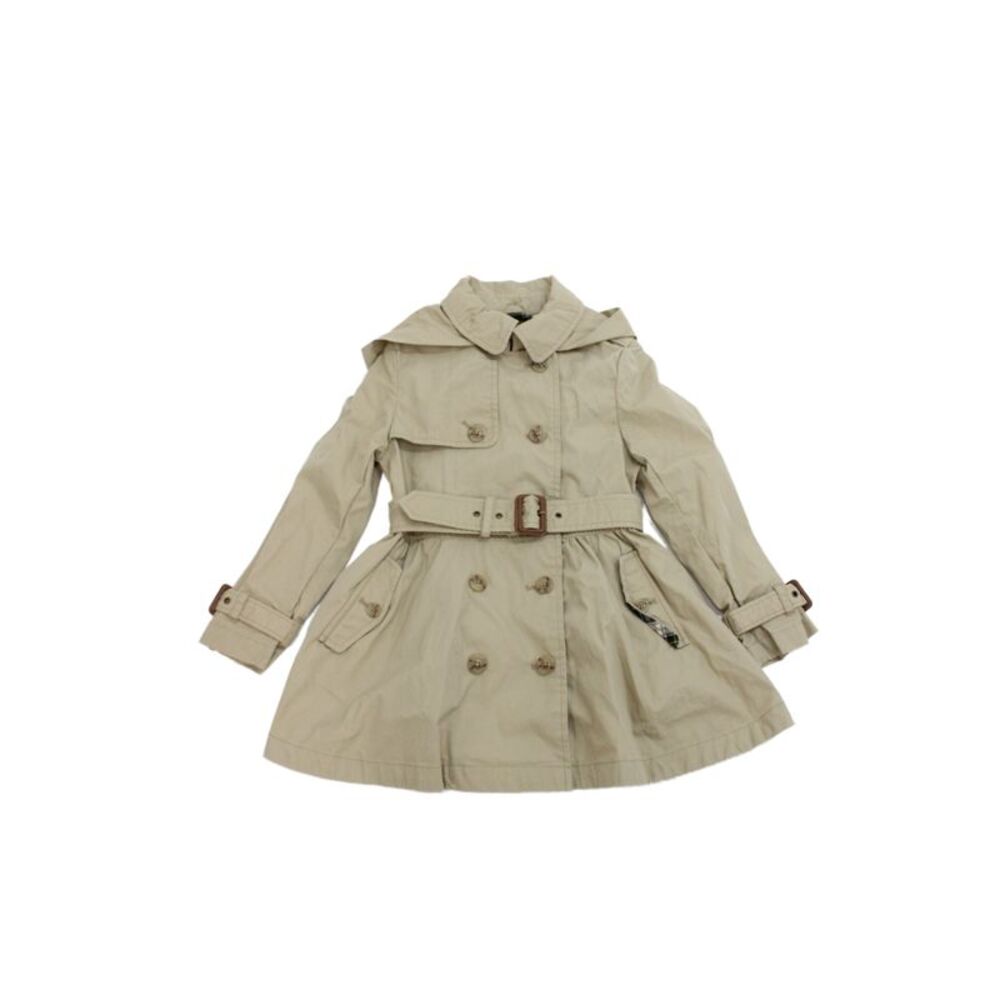 Polo Ralph Lauren Childrens Girls Belted Hooded Trench Coat Khaki Beige Size 5